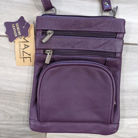 Amaze Exclusive Genuine Leather Crossbody Purse NWT - Picture 2 of 5